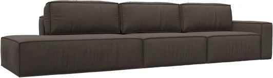 122730 Диван прямой Прага Модерн Лонг подлокотник справа (Коричневый/Рогожка) Лига Диванов арт.122730