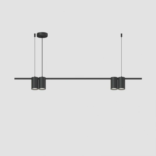 DK4061-BK Подвесной светильник Denkirs Orbit DK4061-BK 4xGU10 LED до 15 Вт, черный матовый (220V, на тросе)