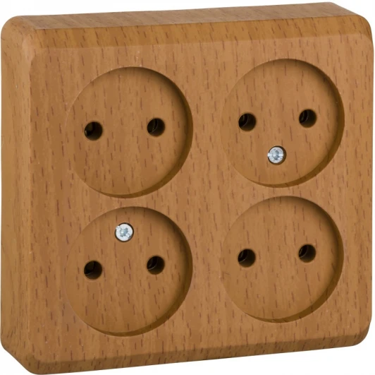 PA16-205T Розетка накладная четверная без заземления (бук) Systeme Electric Etude PA16-205T