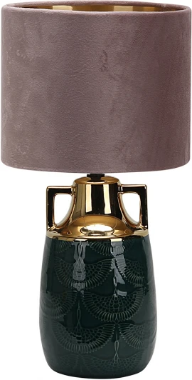 10201/L Black Настольная лампа Escada Athena 10201/L Black 1х40Вт Е27, металл/ткань, черный/белый/золото