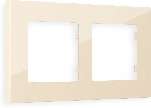 AF250302 Рамка Ambrella Volt ALFA Qubi (Бежевый глянец) 2-ая AF250302