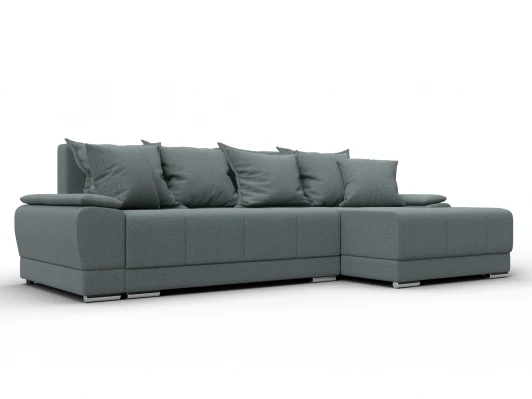 137086 Диван угловой Лига-119 угол правый (ДСП,Брус,Фанера,ЛДС,Рогожка/Серый) Лига Диванов 137086