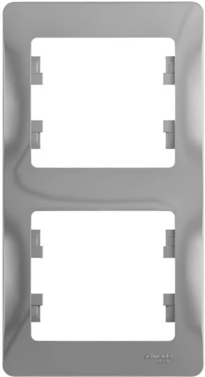 GSL000306 Рамка на 2 поста (алюминий) Systeme Electric GSL000306