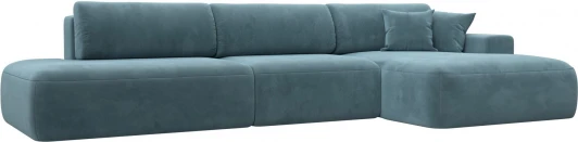 121425 Диван угловой Лига-036 НПБ Модерн Лонг правый угол (Бирюзовый/Велюр) Лига Диванов арт.121425