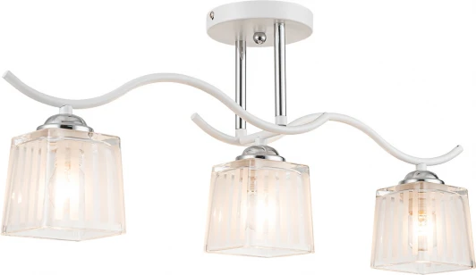 535/3PL Потолочная люстра на штанге Escada Prisma 535/3PL 3х40Вт E27, металл/стекло, белый/хром (220V)