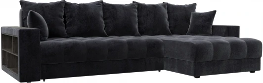 128611 Диван угловой с декором и полкой Лига-050 НПБ Лига Диванов (Велюр) арт.128611