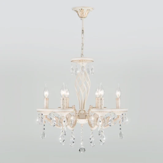 3585/6 белый Подвесная люстра Eurosvet Lia 3585/6 белый/прозрачный хрусталь Strotskis