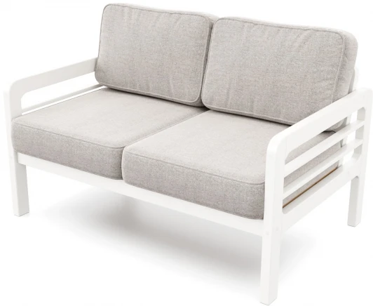 21975 Диван Arsko прямой Бергер М белая эмаль рогожка серая