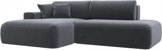 121412L Диван угловой Лига-036 НПБ Модерн левый угол (Серый/Велюр) Лига Диванов арт.121412L