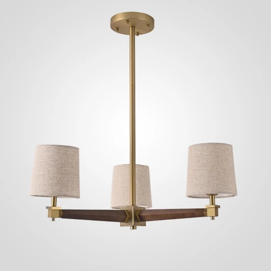 Stavra01 Потолочная люстра на штанге Jorgenson D70 Beige/Dark Wood By ImperiumLoft Stavra01 (220V)