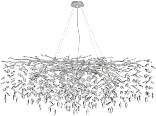 4970/14 Подвесная люстра Odeon Light Delica 4970/14 HALL матов.серебристый/алюмин./хрусталь G9 14*40W (220V, на тросе, лепестки, ветки)