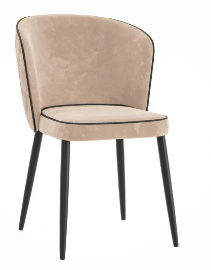 00-00069497 Стул DikLine 347 микровелюр E 52 бежевый, ножки черные