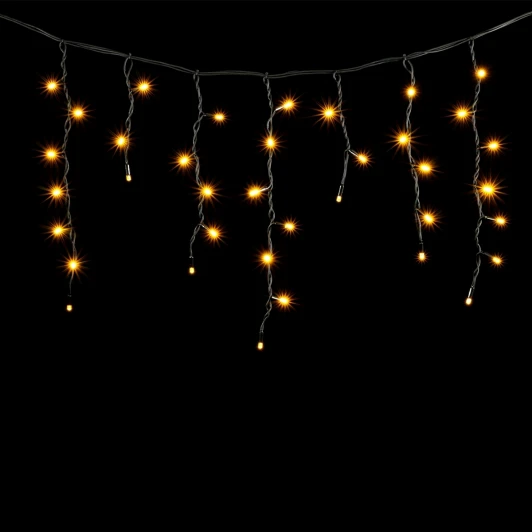 LL120-1-2Y Гирлянда Бахрома 3,1 x 0,5 м Желтая 220В, 120 LED, Провод Черный Каучук, IP65