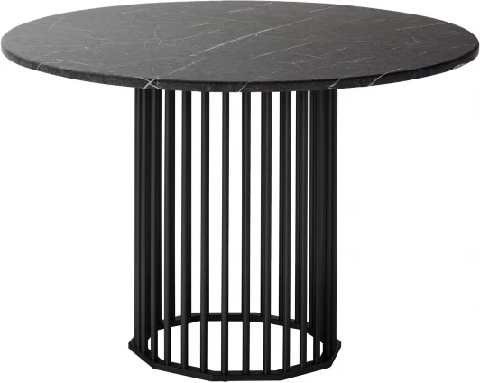 4103110h_мргр/черный Стол обеденный Patrik д.110 мрамор Графит /черный муар R-Home арт.4103110h_мргр/черный