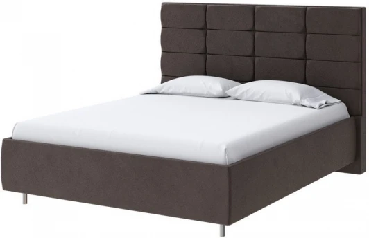 1928391 PROxSON Кровать Shapy без основания (Ткань: Велюр Monopoly Горячий шоколад (237)) 90x190