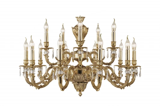 Estrada E 1.1.15.600 G Подвесная большая люстра Dio D'Arte Estrada E 1.1.15.600 G (220V, хрусталь, на цепи, подсвечник, свеча)