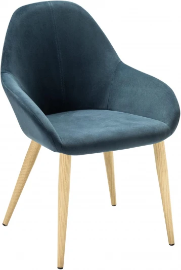 410119151h_Diagblue_н.дуб Кресло Kent Diag blue/нат.дуб R-Home арт.410119151h_Diagblue_н.дуб