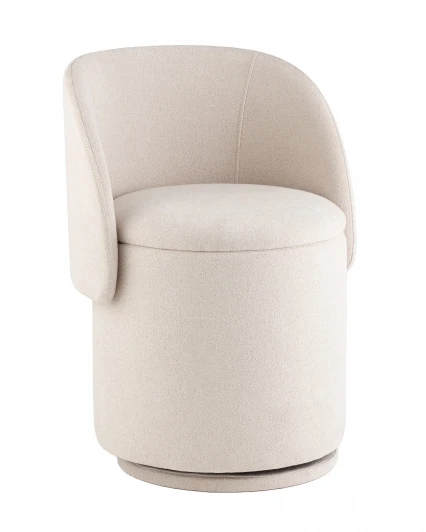 УТ000042268 Пуф-трансформер Таунсвилл вращающийся с ящиком букле молочный Stool Group УТ000042268