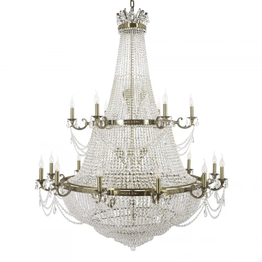 Lodi E 1.7.18.100 GB Подвесная большая люстра Dio D'Arte Lodi E 1.7.18.100 GB (220V, хрусталь Elite, на цепи, подсвечник, свеча)