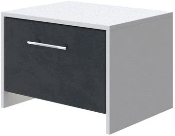 2024827 PROxSON Тумба Varna (ЛДСП Белая+ткань Белый/Teddy Древесный уголь) 51x40