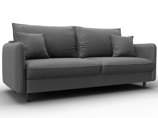 129619 Диван прямой Лига-064 НПБ (ДСП/Дерево/Замша/Серый) Лига Диванов 129619