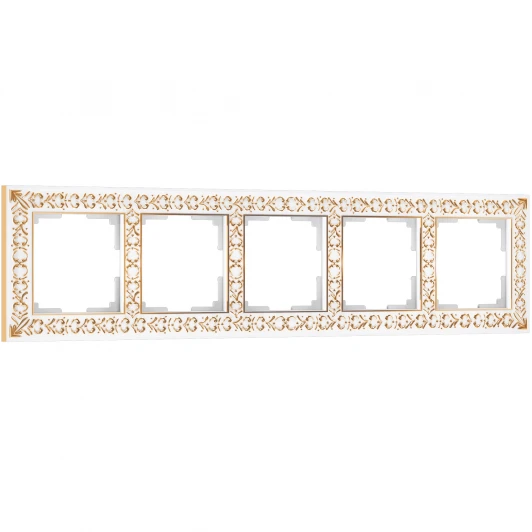 W0051523 Рамка на 5 постов (белое золото) W0051523 (a050938)