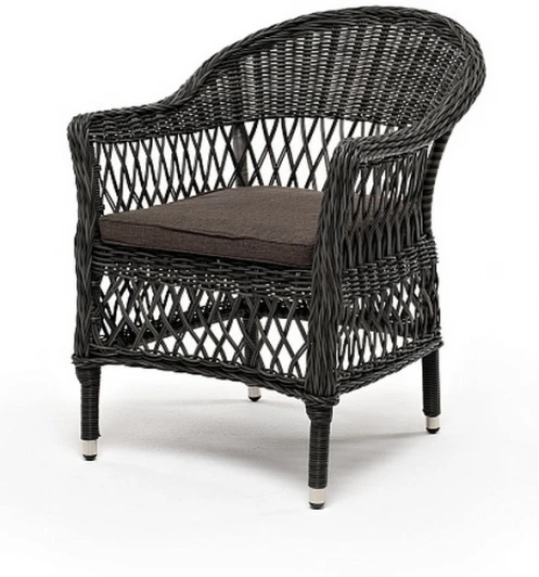 YH-C1620W graphite "Сицилия" плетеный стул из искусственного ротанга, цвет графит 4SIS арт.УТ-00006466