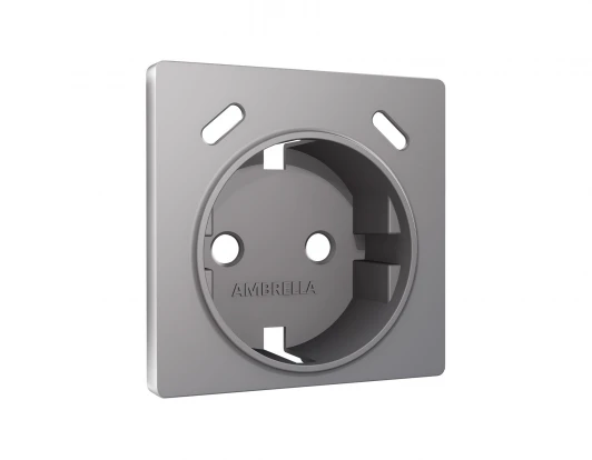AP5105 Лицевая панель для электрической розетки с заземлением и шторками 2хUSB Type-C (сталь матовый) Ambrella Volt QUANT AP5105