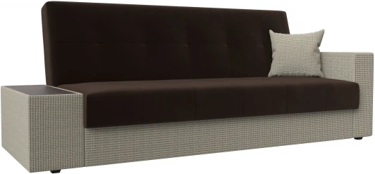 118520L Диван-книжка Лига-020 стол слева (Коричневый,Корфу 02/Микровельвет) Лига Диванов арт.118520L