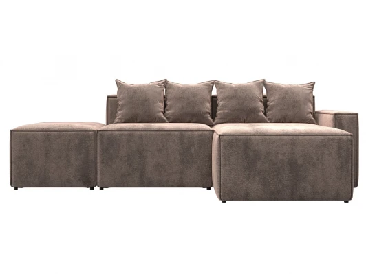 129793 Диван угловой модульный Лига-063 угол правый (ДСП/Пластик/Велюр/Бежевый) Лига Диванов 129793