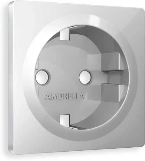 AP4060 Лицевая панель Ambrella Volt ALFA (Серебро глянец) для электрической розетки с заземлением QUANT AP4060