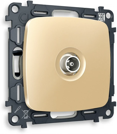 MO613010 Комплект механизма Ambrella Volt TV розетки оконечной OMEGA MO613010 Шампань 50-870 MHz 1dB QUANT