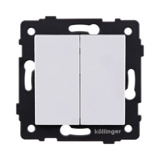 REA-S-011WH Выключатель кнопочный 2-клавишный 10А/250В белый Kollinger REA-S-011WH для Aspekt, Eleganz, Reflex