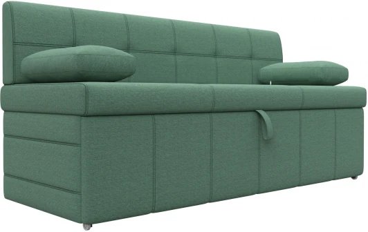 123762 Диван кухонный прямой Лео (Зеленый/Рогожка) Лига Диванов арт.123762