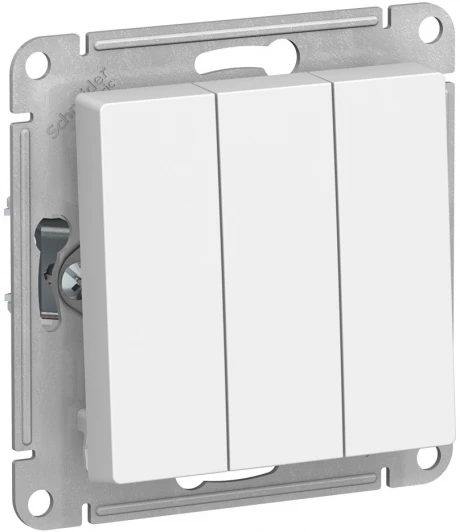 ATN000131 Выключатель встраиваемый трехклавишный (белый) Systeme Electric AtlasDesign ATN000131