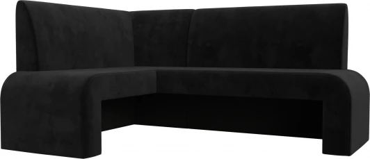 126133L Диван кухонный угловой Кармен левый угол (Черный/Велюр) Лига Диванов арт.126133L