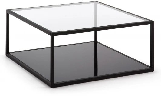 001627 Журнальный стол La Forma (ex Julia Grup) Blackhill (Черный,Прозрачный/ Металл,Стекло,Сталь)