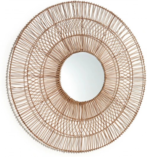 147889 Viviana Зеркало из ротанга с натуральной отделкой Ø 110 см La Forma (ex Julia Grup) арт.147889