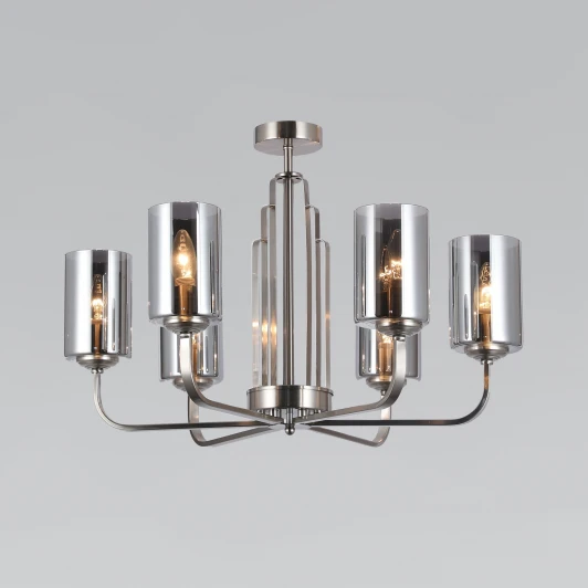 60138/6 сатин-никель Потолочная люстра на штанге Eurosvet Defi 60138/6 сатин-никель (220V)