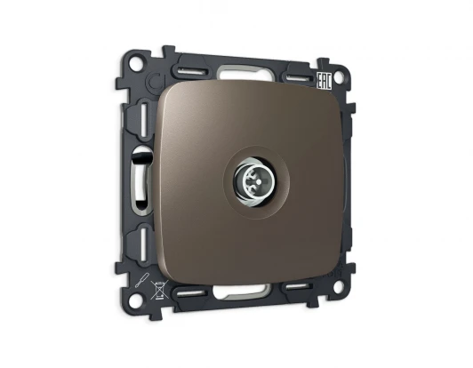 MO643005 Комплект механизма ТВ-розетки оконечной экранированной встраиваемый (темная бронза матовый) Ambrella Volt QUANT MO643005