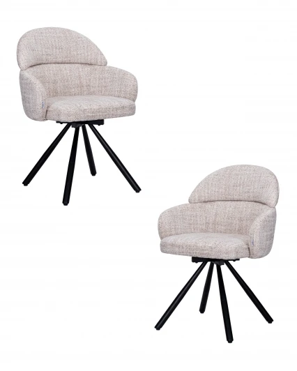 LML-7085-N_B-M_Li-beige Набор 2 шт Стул обеденный DOBRIN ALFREDO (бежевая льняная ткань (G681-13A))