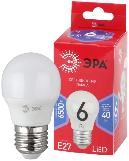 LED P45-6W-865-E27 R Лампочка светодиодная E27 6W ЭРА LED P45-6W-865-E27 R