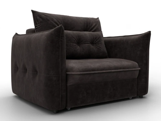 136993 Кресло Лига-100 НПБ (ДСП,Фанера,Велюр/Коричневый) Лига Диванов 136993