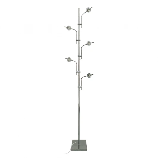 ULM-T640 5x2W/3000K CHROME MULTICOLOR Торшер светодиодный, c регулировкой наклона, с линзами, сменные светофильтры в/к Uniel ULM-T640 5x2W/3000K CHROME MULTICOLOR