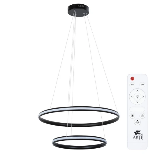 A2198SP-2BK Подвесной светильник ярусный Arte Lamp Meridiana A2198SP-2BK (LED, 220V, пульт управления, на тросе)