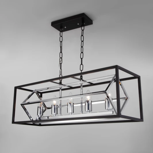 70122/5 черный Подвесная люстра Eurosvet Crate 70122/5 черный (220V, на цепи, свеча)