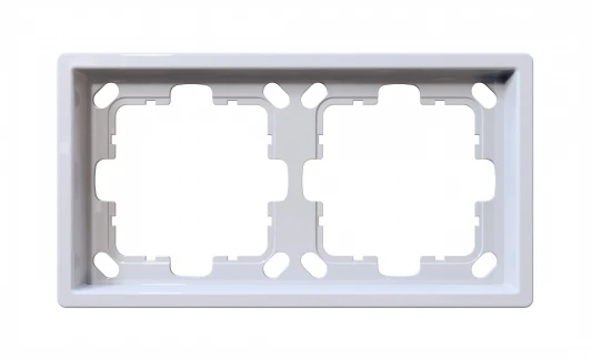 FD1002W Рамка на 2 поста (белый глянцевый) Jasmart FD FD1002W