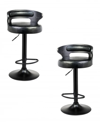 LMZ-1018-N_B-M_EL-black Набор 2 шт стул барный DOBRIN FRED BLACK (чёрное дерево, чёрный)