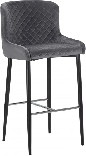 8297-LML-CHRISTIAN 75, цвет сиденья темно-серый велюр (V108-91), цвет основания черный Стул барный CHRISTIAN'75 (черные ножки, темно-серый велюр (V108-91))