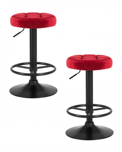 LM-5008-N_B-M_V-MJ9-43 Набор 2 шт табурет барный DOBRIN BRUNO BLACK (бордо велюр (MJ9-43))